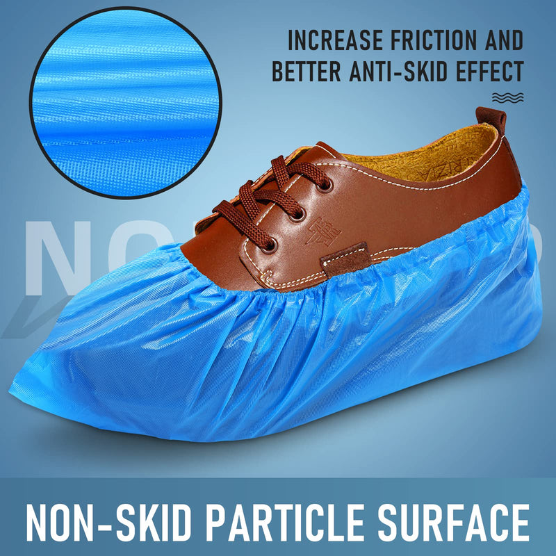 Shoe Covers Disposable Non Slip - Pack of 100 (50 Pairs), Premium Waterproof and Recyclable Shoe Booties Covers for Indoors, Fits Up To 11 US Men and 13 US Women Size Pack. of 100.