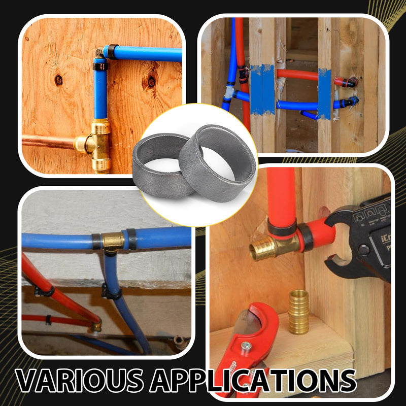 100 Pack Foskan 3/4 Inch PEX Copper Crimp Rings,CLAMP025(100) 100 3/4 Inch(Without End Stop)