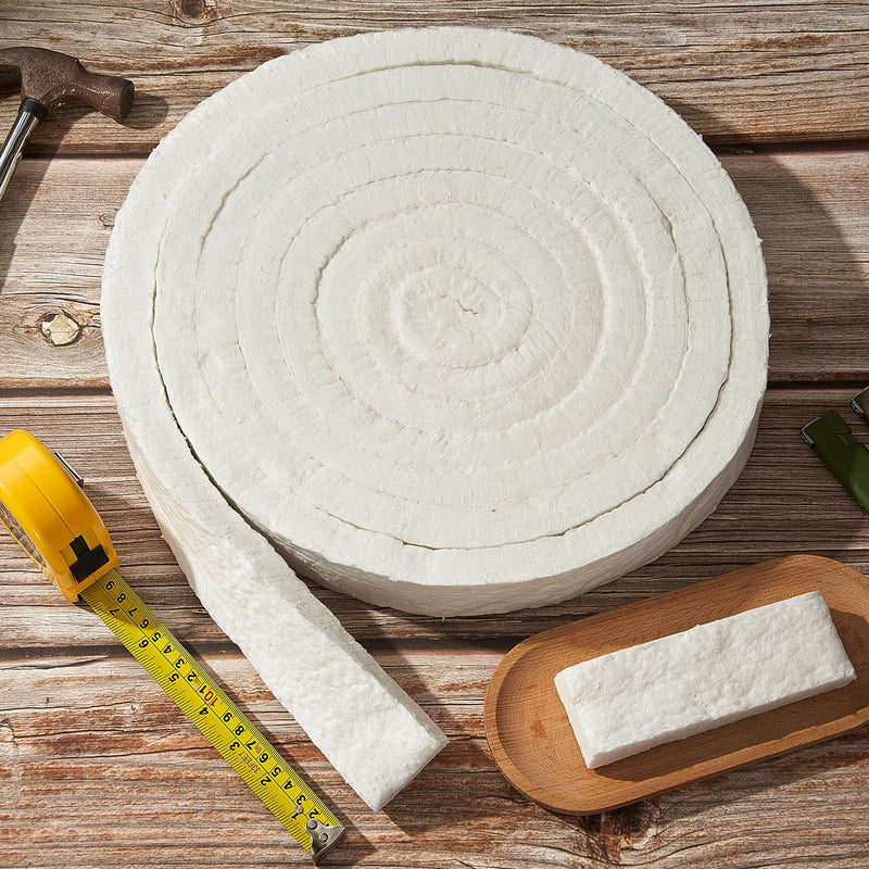 Qilery Ceramic Fiber Fireplace Insulation 1''x1/4''x200'', 2200f Rated 1" X 1/4" X 200''