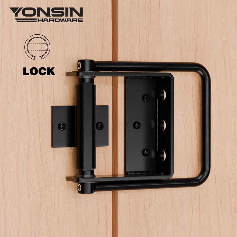 Heavy Duty Gate Latch with Handle, Side-to-Side Swinging Barn Door Latch, Black Fence Gate Latch for Wooden Fence, Shed Door, Integrated Design