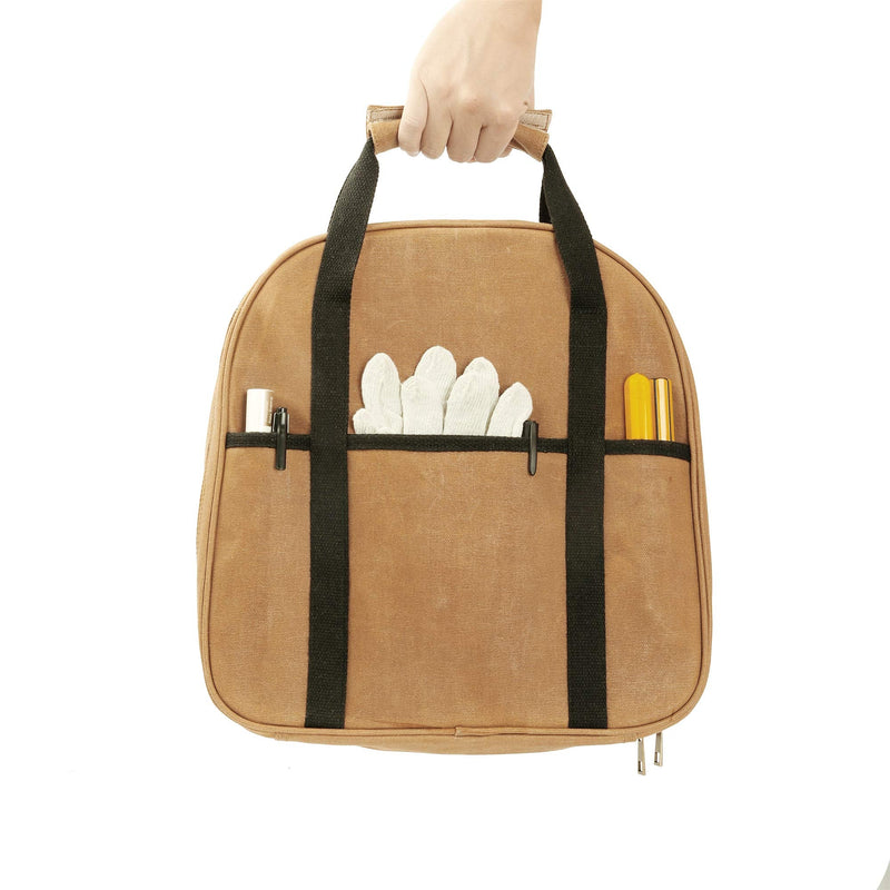 Denifiter Waxed Canvas Cable Bag, Multifunctional Repair Bag Heavy Duty Tool Bag, Waterproof (Khaki) Khaki
