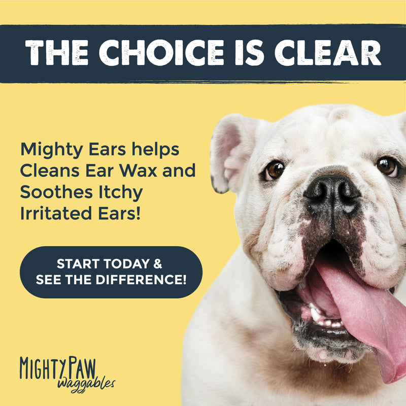 Mighty Paw Waggables Dog Ear Wash - 4 oz (Made in USA) | Cleaner Solution. Wash Cleaner Aloe Vera Pet Drops. Liquid Cleaner for Dogs. for Itchy, Yeast & Healthy Ear Canals - PawsPlanet Australia
