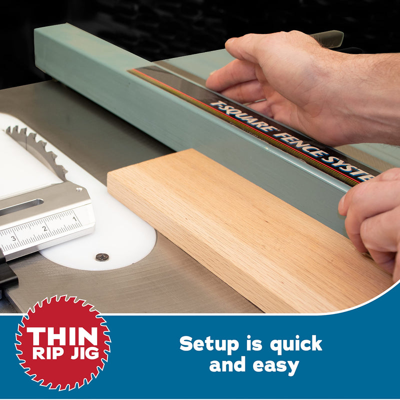 Thin Rip Jig Table Saw Jig for Making Repetitive Narrow Strip Cuts on Table Saws with 3/4" x 3/8" Miter Slots •Also Works with Many Router Tables and Band Saws
