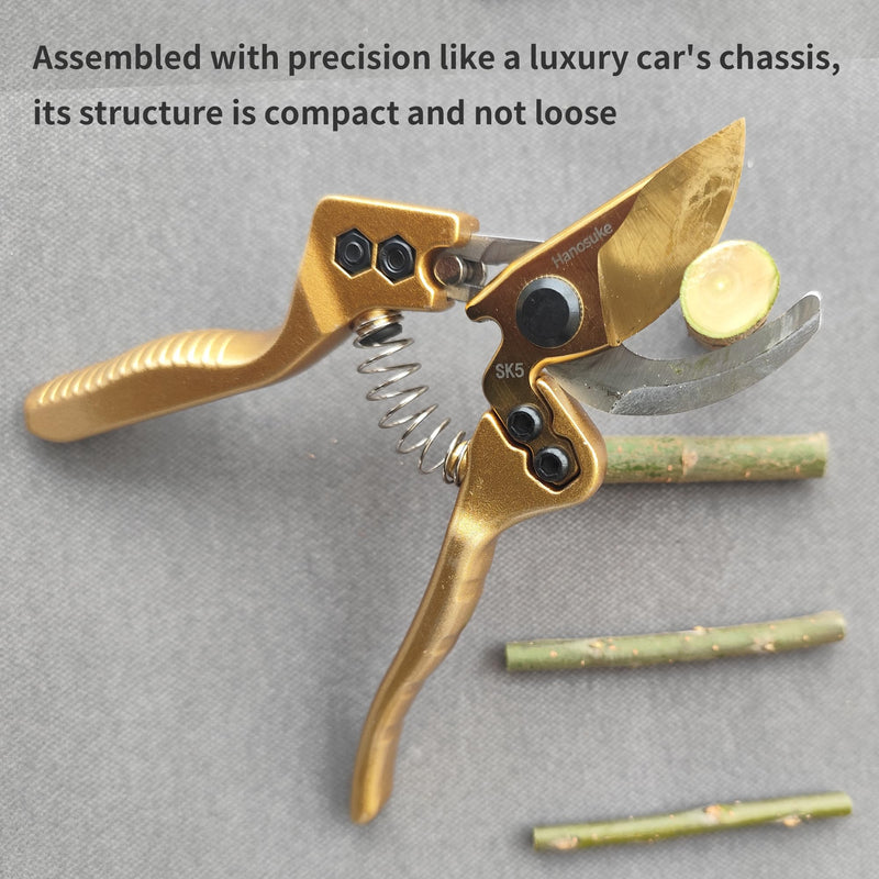 SK-5 Steel Pruning Shears, Garden Scissors with Full Aluminum Alloy Handle, Sharp Clippers for Branches, Ergonomic Design