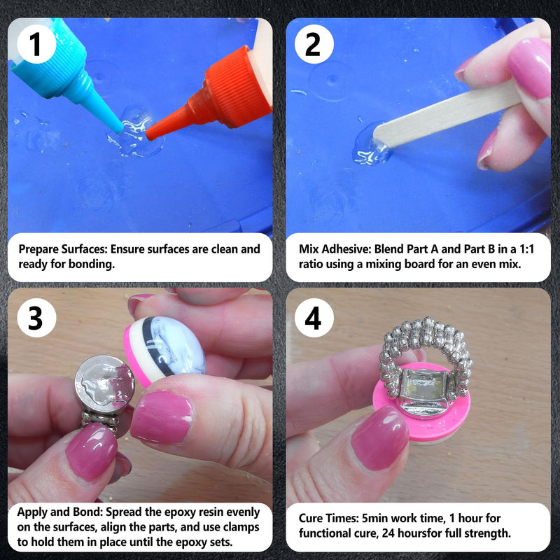 5 Minute Epoxy Clear 250ml, 2 Part Epoxy Glue, High Viscosity Fast Curing Multi-Purpose 5 Min Epoxy Glue for Repairing Hard Plastics, Metals, Ceramics, Wood, Etc