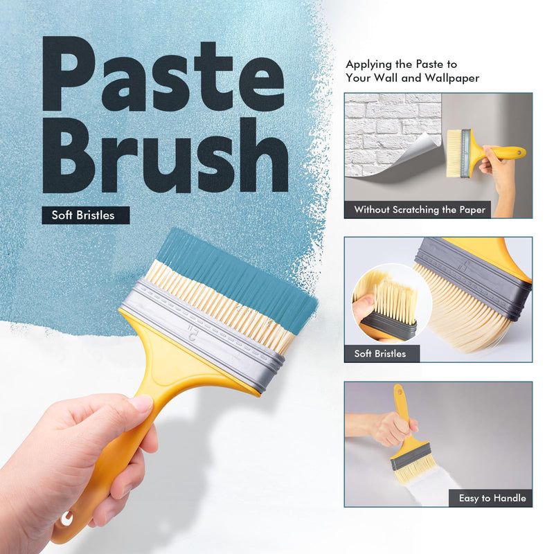 FOSHIO Wallpaper Smoothing Tool Kit, Wallpaper Smoothing Brush, Seam Roller, Paste Brush, Wallpaper Scraper Tool, Wallpaper Tools for Peel and Stick, Contact Paper, Vinyl, Window Film Application Kit 02 Wallpaper Kit
