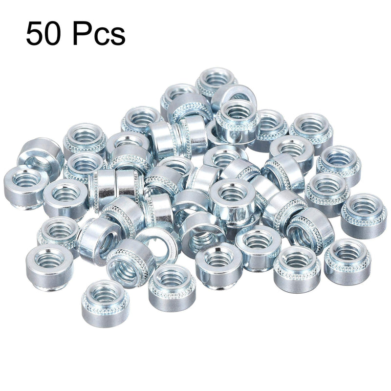 uxcell Self -Clinching Nuts,1/4-20 x 0.22-Inch Carbon Steel with Zinc Plating Rivet Nut Round Head Steel Metal Sheet Mounting Hardware Fastener 50pcs 1/4-20x5.59mm