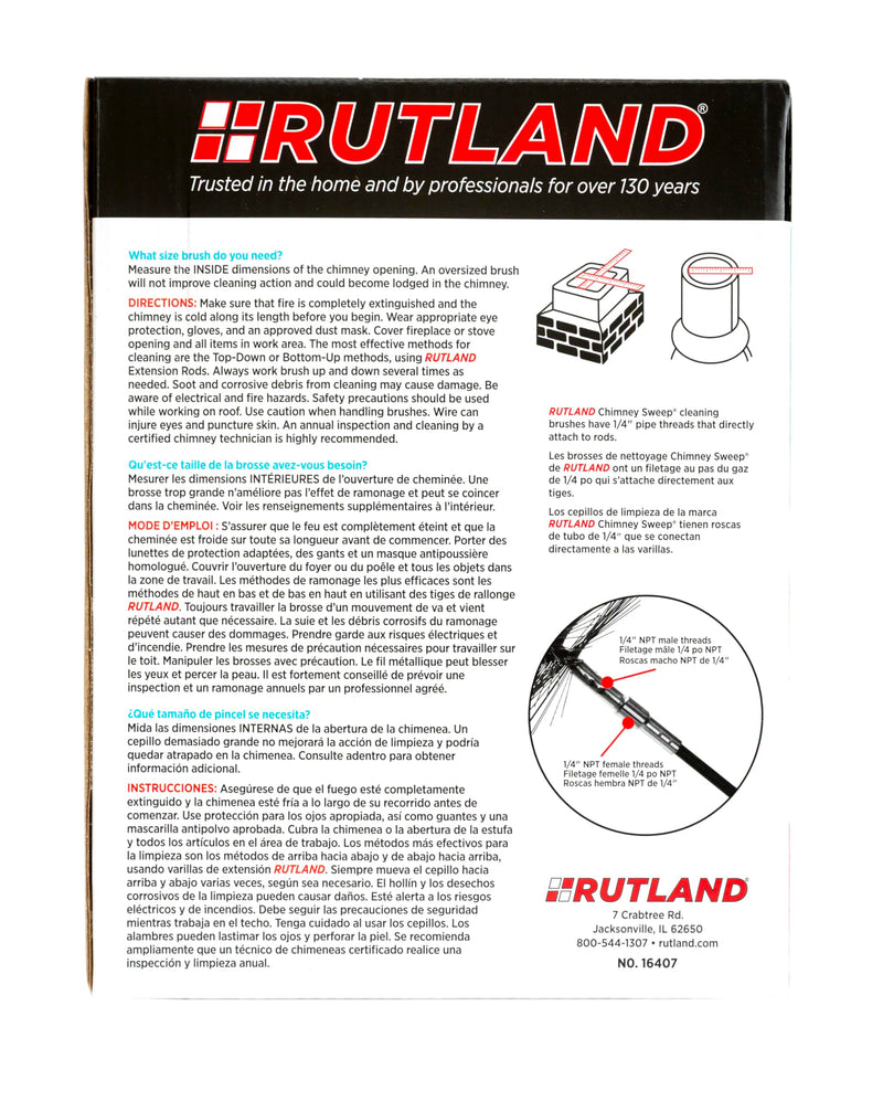 Rutland Products 16407 7" Round Chimney Cleaning Brush (Packaging may vary) 7-Inch