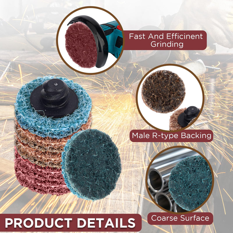 150 Pcs 1 Inch Sanding Discs Quick Change Sanding Discs Nylon Surface Conditioning Grinder Wheels for Angle Grinder, Stock and Rust Removal, Grinding, Deburring