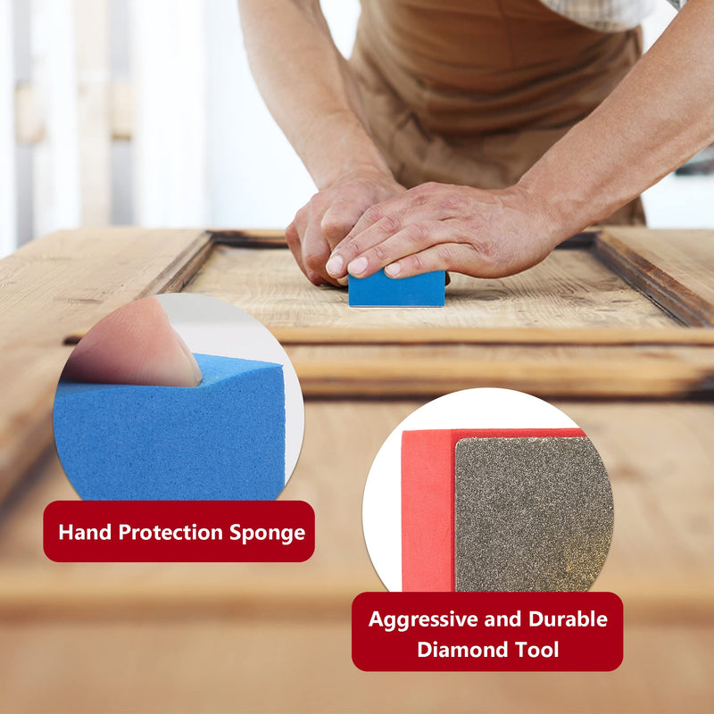 4Pcs Diamond Hand Polishing Pads for Sanding Ceramics Glass Tile Concrete Stone Marble Granite, 60#, 100#,200#,400# (Plane) Plane