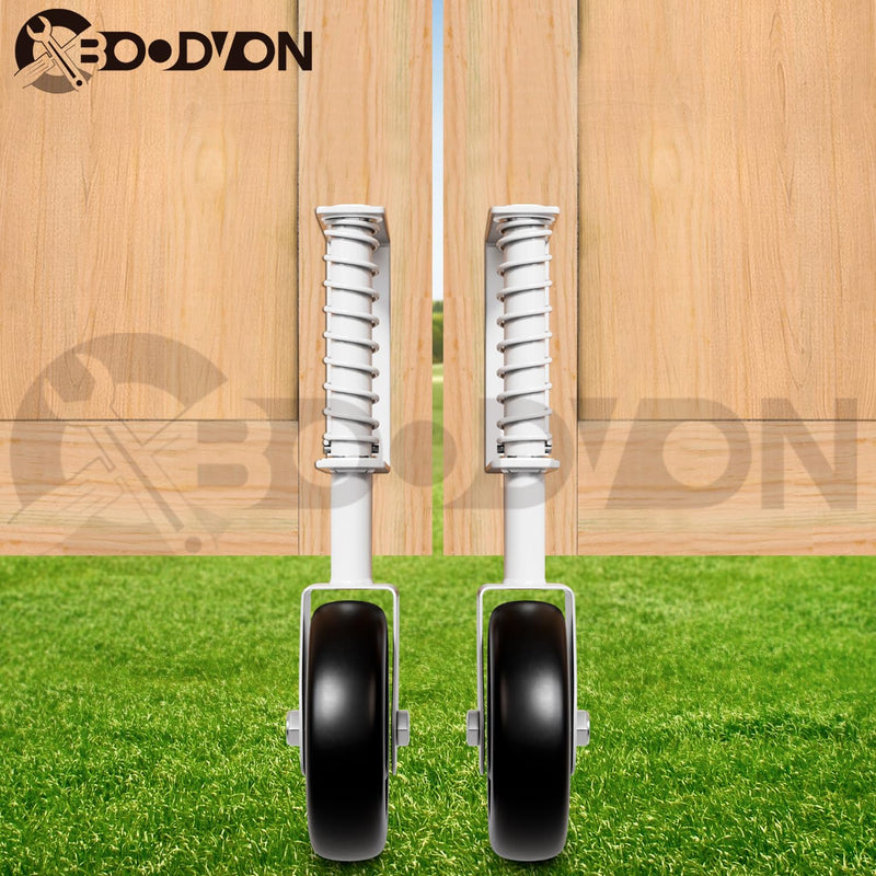 4.3" Heavy Duty Gate Caster with Bearing, Spring Loaded Gate Wheels with Bear, Gate Caster Wheel with 360° Rotation for Wooden Gate Fence, Metal Tube Gate, 220 Lbs Capacity, White, 1 Pack