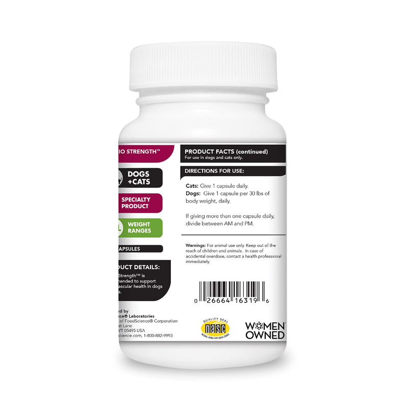 VetriScience Laboratories Cardio Strength, 90 Capsules - Supports Blood Flow, Immune System and Energy Levels for Dogs and Cats - PawsPlanet Australia