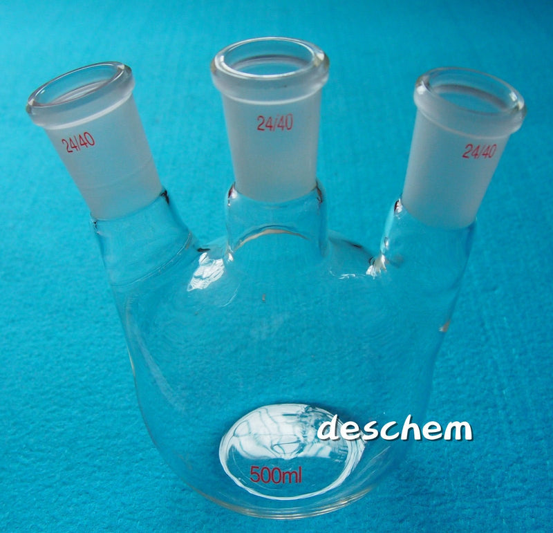 500ml,24/40,3-Neck,Glass Flask,Flat Bottom,Three Necks,Lab Bottle