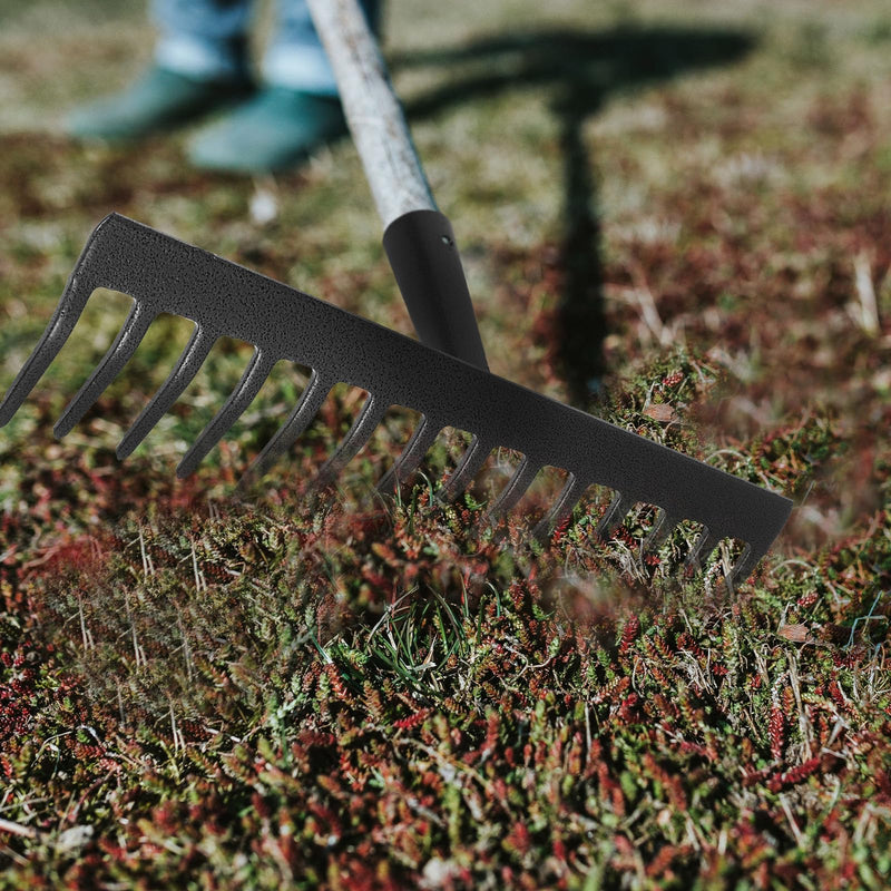 14 Teeth Replacement Rake Head for Garden Cleaning and Soil Loosening Durable Carbon Steel Leaf Rake Tool Accessory Without Handle 13.38 X 3.14 X 3.14 Inches Style