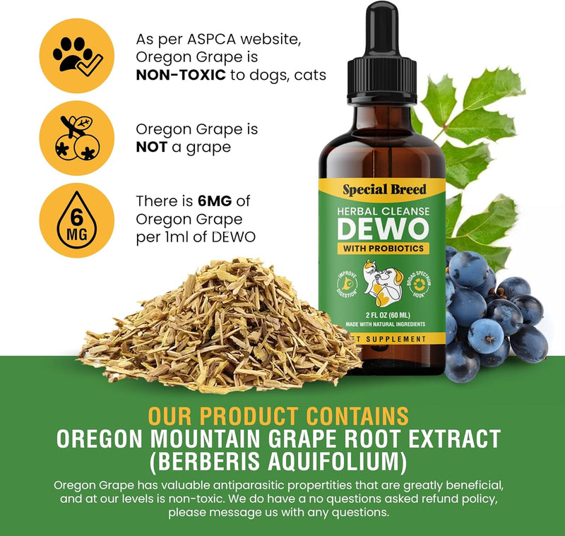 Cats and Dogs Natural Broad Spectrum Treatment Against Parasites and Toxins, Homeopathic Support and Breeds, Made in The USA, 2oz