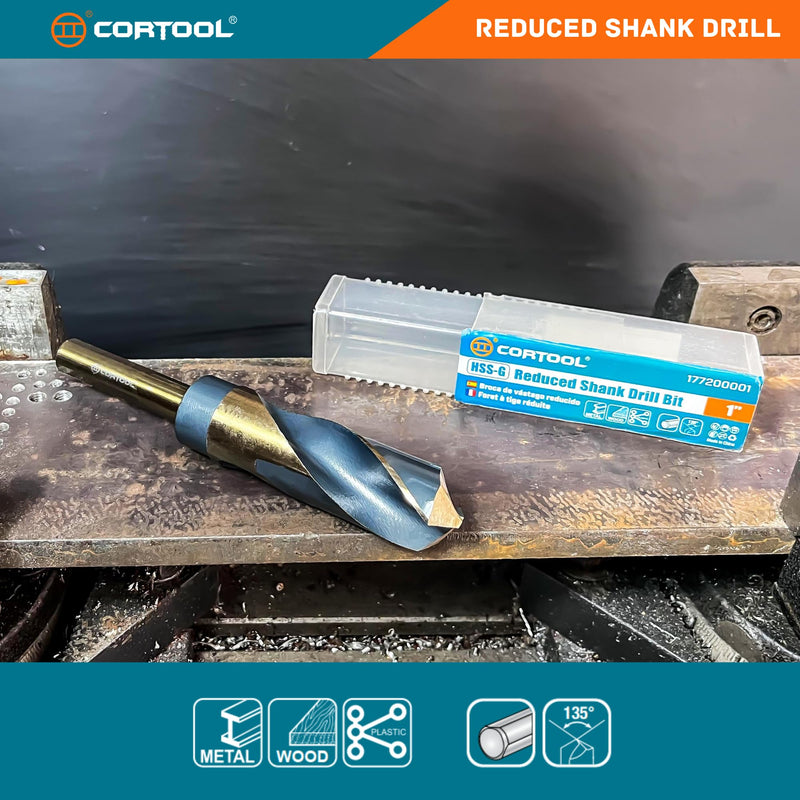 3/4 Inch Drill Bit | Reduced Shank High Speed Steel | 3/4 Drill Bit for Metal and Steel | HSS M2 Black & Gold Drill Bit with 1/2" Shank 3/4 Inch