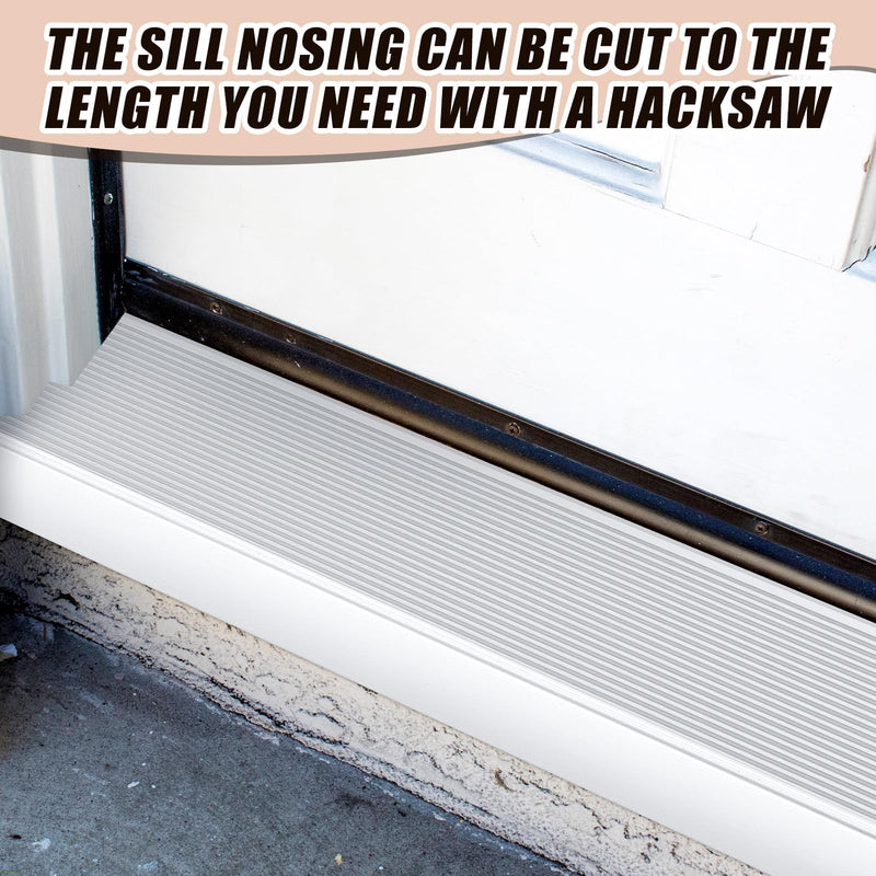 Yaocom 2 Pcs 36" x 2-3/4" x 1-1/5" Door Thresholds for Exterior Doors Aluminum Window Door Sills Edging Ledge Guard Protectors Sill Nosing Stainless Steel Non-Slip Strip for Door Window Sills Edge