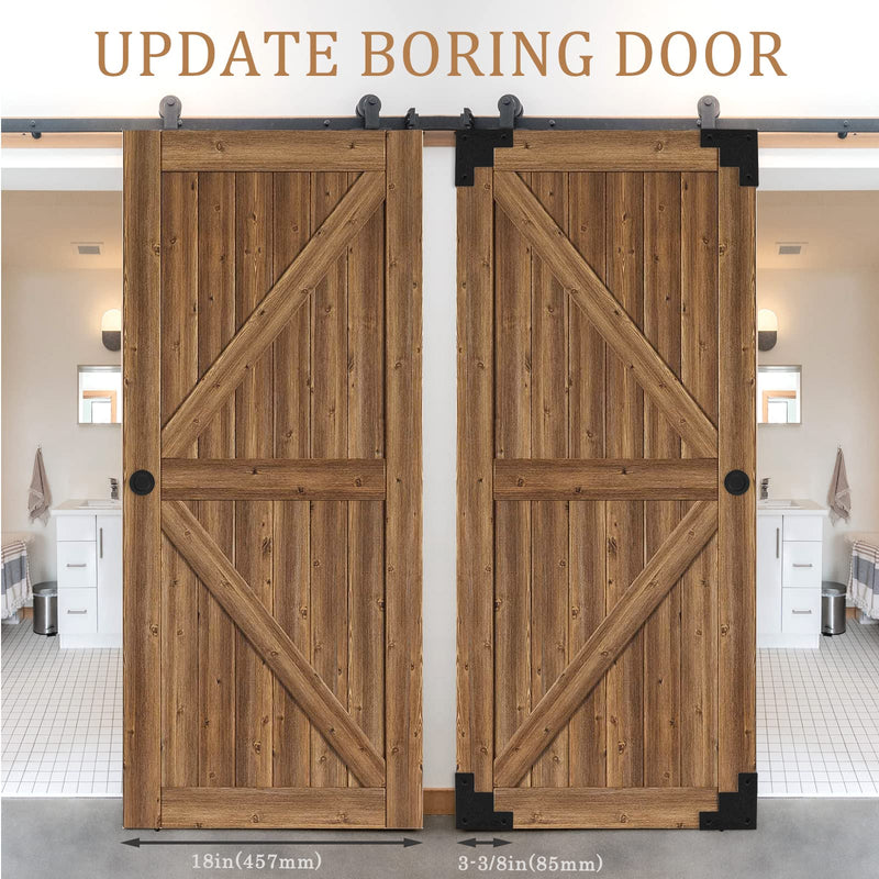 Black Metal Corner Protector 3.3 * 3.3 * 1 in Decorative Wood Funiture 4pcs Barn Sliding Door Corner Guards Metal Table Corner Antirust Zinc Alloy Edge Cover Bracket with Screw Black