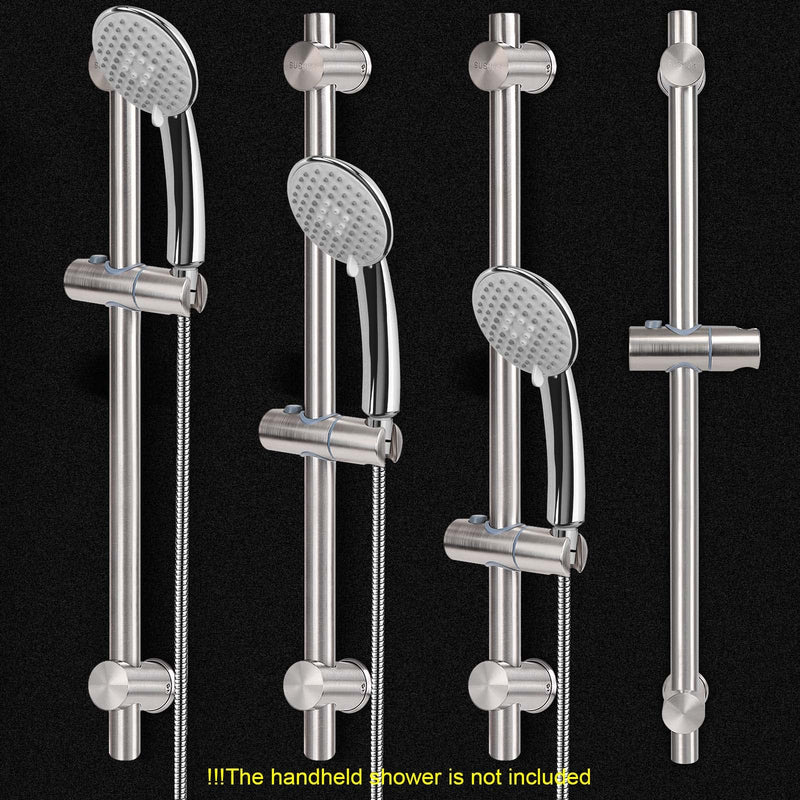 NearMoon Shower Slide Bar with Height/Angle Adjustable Handheld Shower head Holder, Bathroom SUS 304 Stainless Steel Shower Head Holder for Bath (Screw Mounted, Brushed Nickel) Screw Mounted
