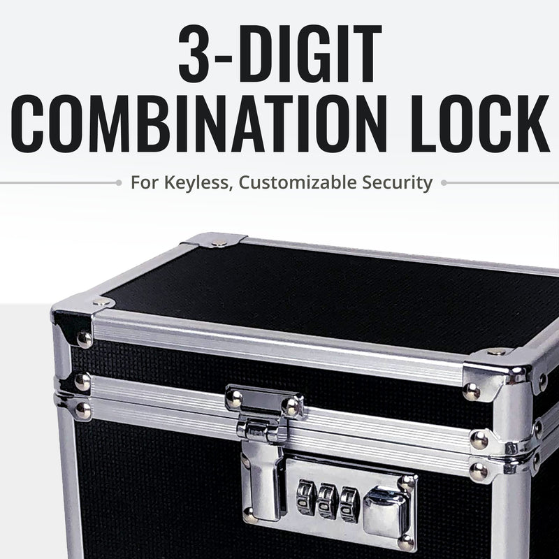 Vaultz Medicine Lock Box - 5 x 7 x 5 Inches - Secure Cabinet Safe with Combination Lock - Ideal for Medications and Small Valuables - Black
