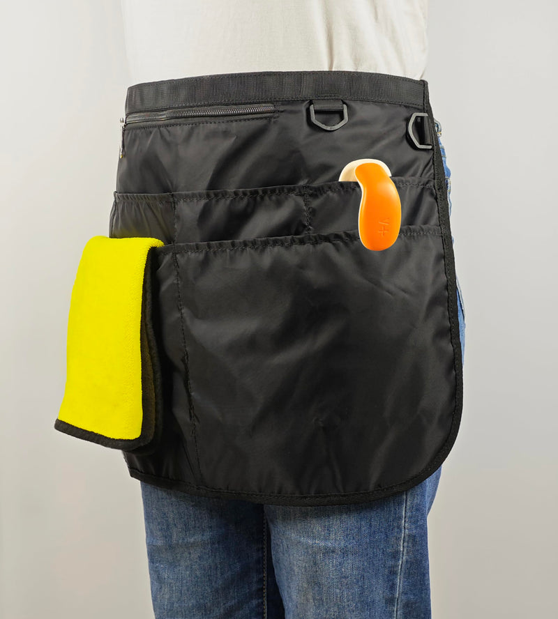 Waterproof Cleaning Apron with 7 Pockets, Cleaning Supplies for Housekeeping, Lightweight and Durable Maid Apron Black 1