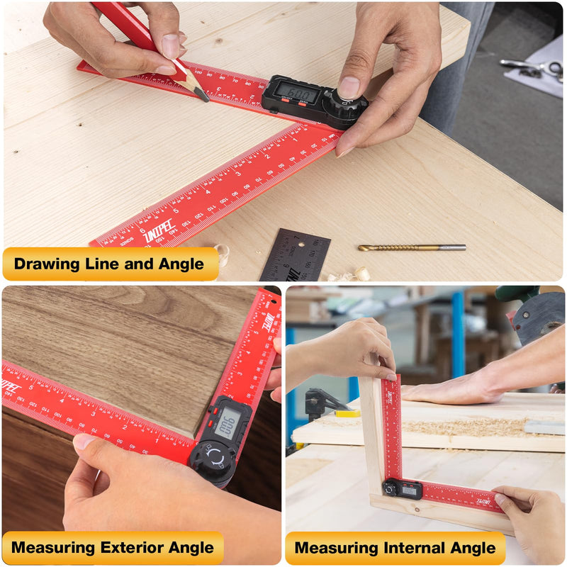 Digital Angle Finder Protractor, Angle Finder Ruler, 7inch 200mm 7inch/200mm, Angle Measuring Tool for Woodworking,Carpenter,Construction,DIY Measurement Enhanced ABS