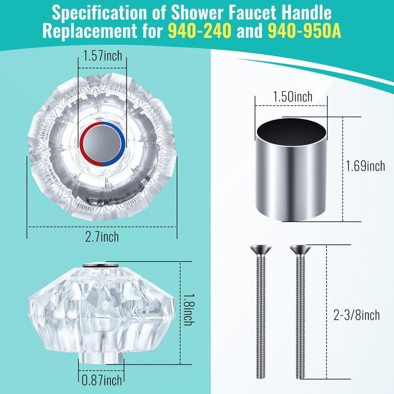 Dreyoo Compatible with Price Pfister Avante Shower Trim Kit, Applied for Tub and Shower Faucet Replacement, Push Pull Shower Valve Parts with Cartridge, Escutcheon, Screws, Sleeve, Handle and Gasket