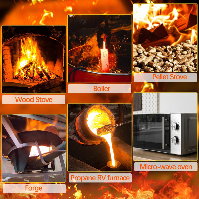 Qilery Ceramic Fiber Fireplace Insulation 1''x1/4''x200'', 2200f Rated 1" X 1/4" X 200''