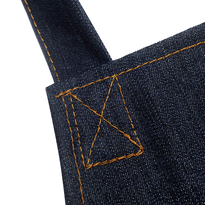 Denim Jean Tool Apron with 4 Pockets Waterproof Adjustable Canvas Lightweight Work Apron Blue