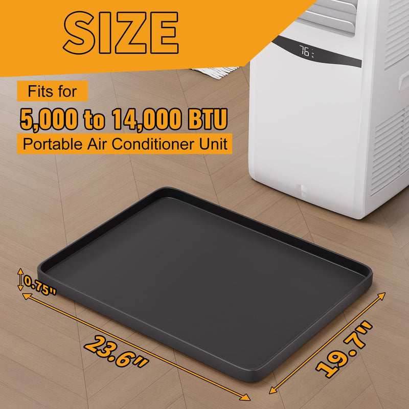 LBG Products Portable Air Conditioner Drip Tray Condensate Drip Pans for 5000-14000 BTU Portable AC Units,Portable AC Drip Pan Catch & Prevent Spills or Leaks from Air Conditioners (Black)
