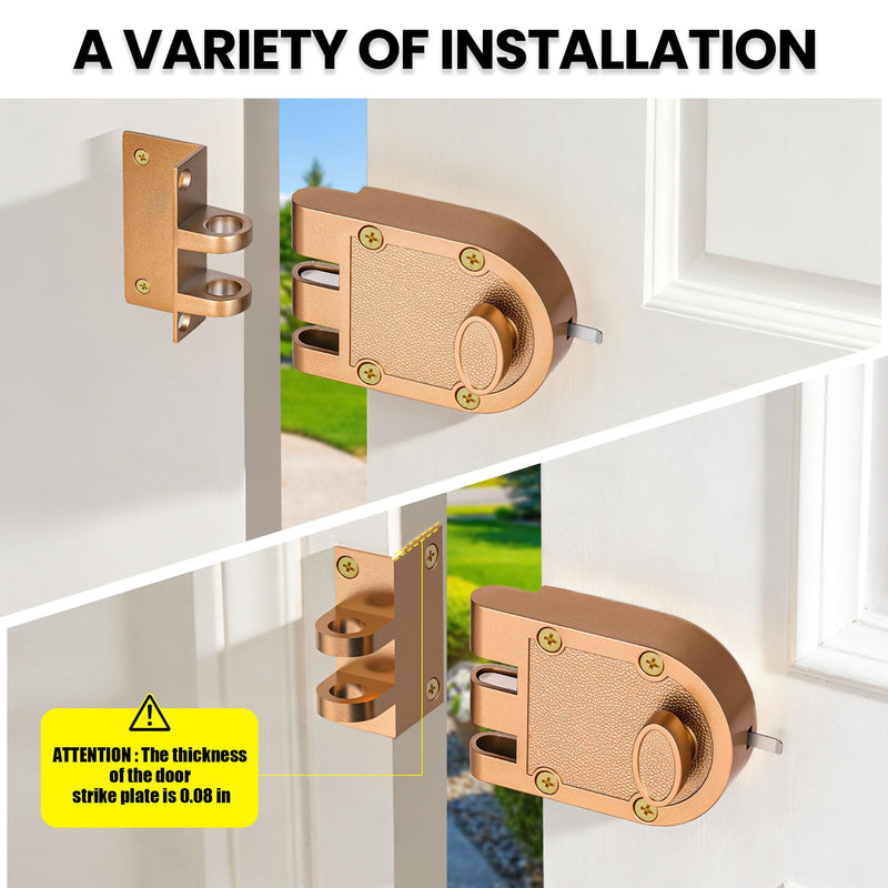 Jimmy Proof Deadbolt Lock - Heavy Duty Single Cylinder Keyed Entry Deadbolt, Anti-Pry & Anti-Kick Security Door Lock for Exterior/Entry/Front Doors, Gold Finish Brushed Gold
