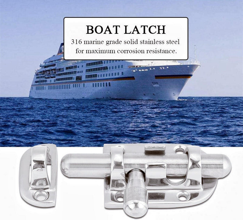 60/90/110mm Marine Boat Door Window Lock Latch ，Stainless Steel 316 Slide Barrel Bolt Clasp Sliding Hasp Locks Push Pull Toggle Buckle W/Friction pad (2PCS, 110mm) 2PCS