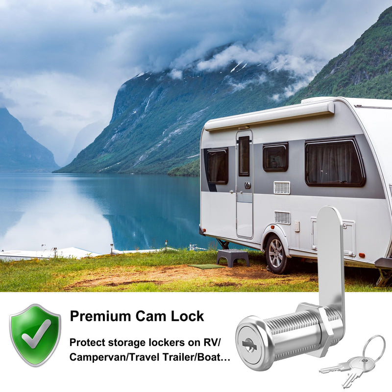 6 Pcs Cabinet Locks with Key, 1-1/2'' Cam Lock Keyed Alike Fit 1-3/8'' Max Panel, Mailbox Lock with Keys Secure Drawer RV Storage Locks, Zinc Alloy 1-1/2 Inch 6 Pcs Silver