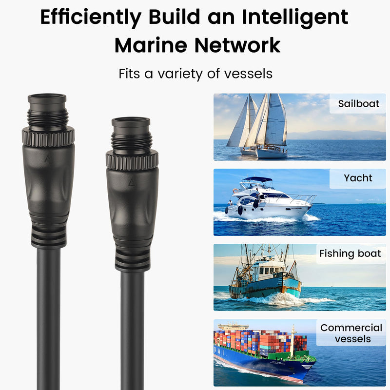NMEA 2000 Male-Male Gender Changing Cable,1Ft Professional Marine Grade N2K Network Extension Cable–Compatible with Garmin GPSMAP, Lowrance HDS, Simrad GO/NSS, B&G