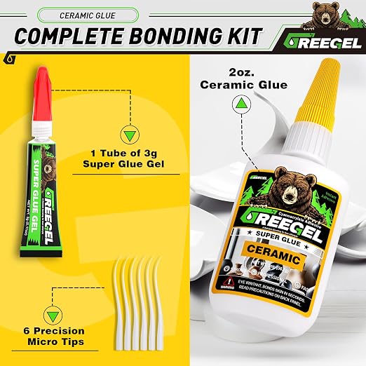 Ceramic Glue, Best Super Clear Glue for Porcelain, Pottery and China Repair, Food Safe Adhesive Kit for Mugs and Dishes, Also Effortlessly Bonds Wood, Glass, Plastic, Shoe, Crafts DIY and More Ceramic glue - NewNest Australia