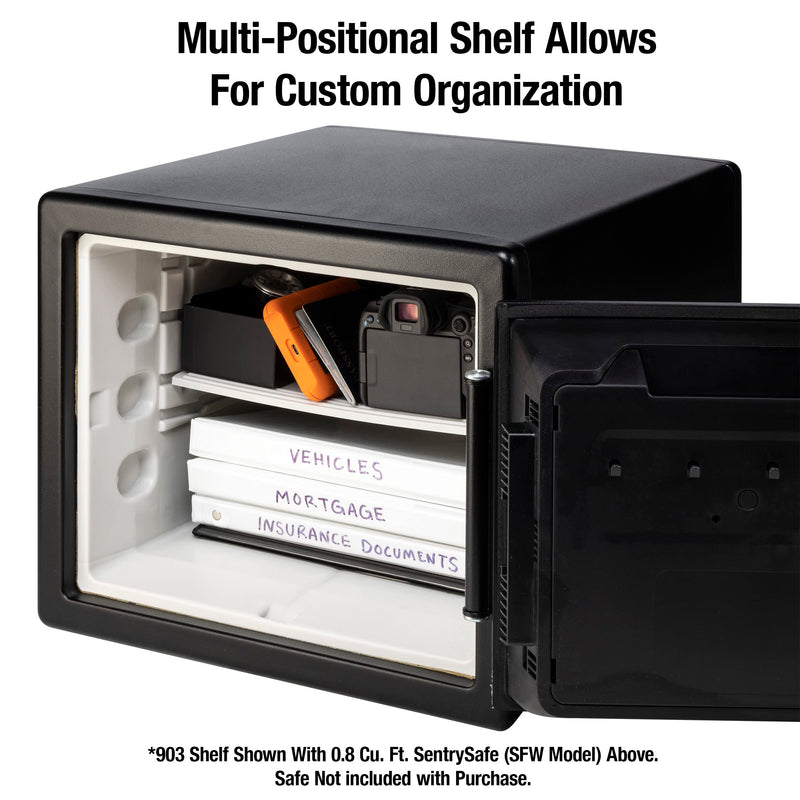 SentrySafe Shelf Insert for SFW082 and SFW123 Fireproof and Waterproof Safes, White Adjustable Safe Shelf Accessory for 0.8 and 1.2 Cubic Feet Safes, 903