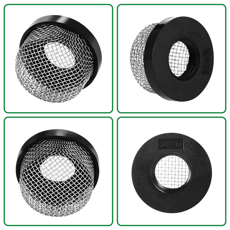 4 Pack Stainless Steel Mesh Strainer, 3/4"-14 Aerator Screen, Compatible with Livewell Pump, Industrial Plumbing Inline, Garden Washers, and Baitwell, Enhancing Filtering and Aeration 4