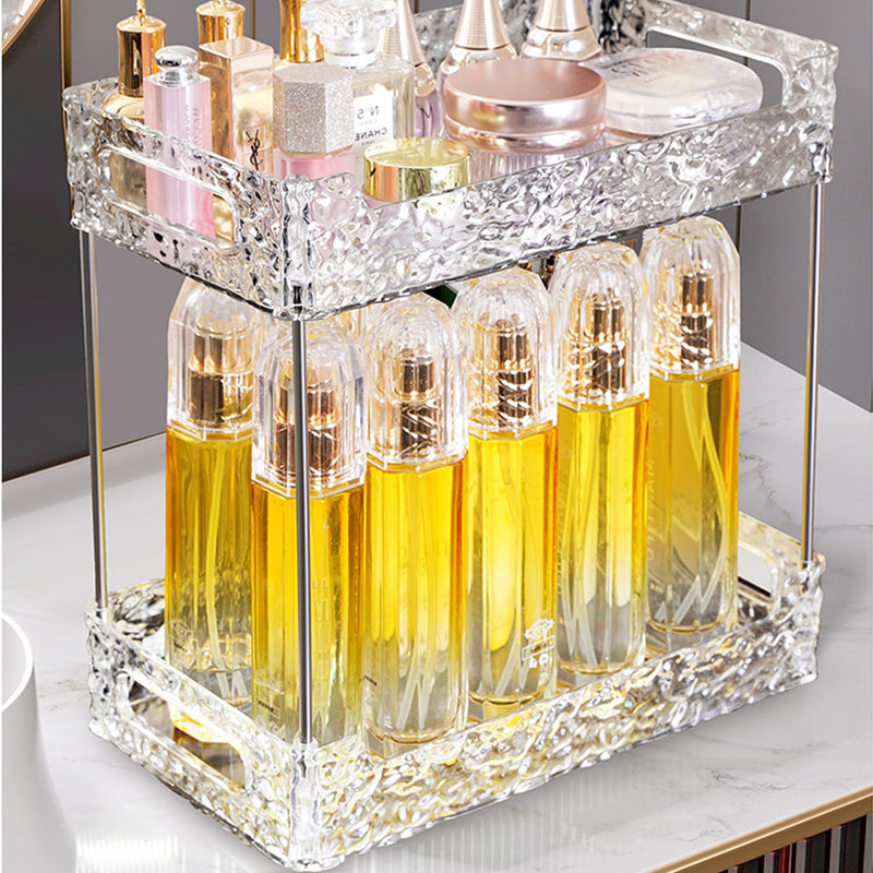 Bathroom Counter Organizer, Makeup Organizer, Perfume Organizer (Crystal Clear, 2-Tier) Crystal Clear