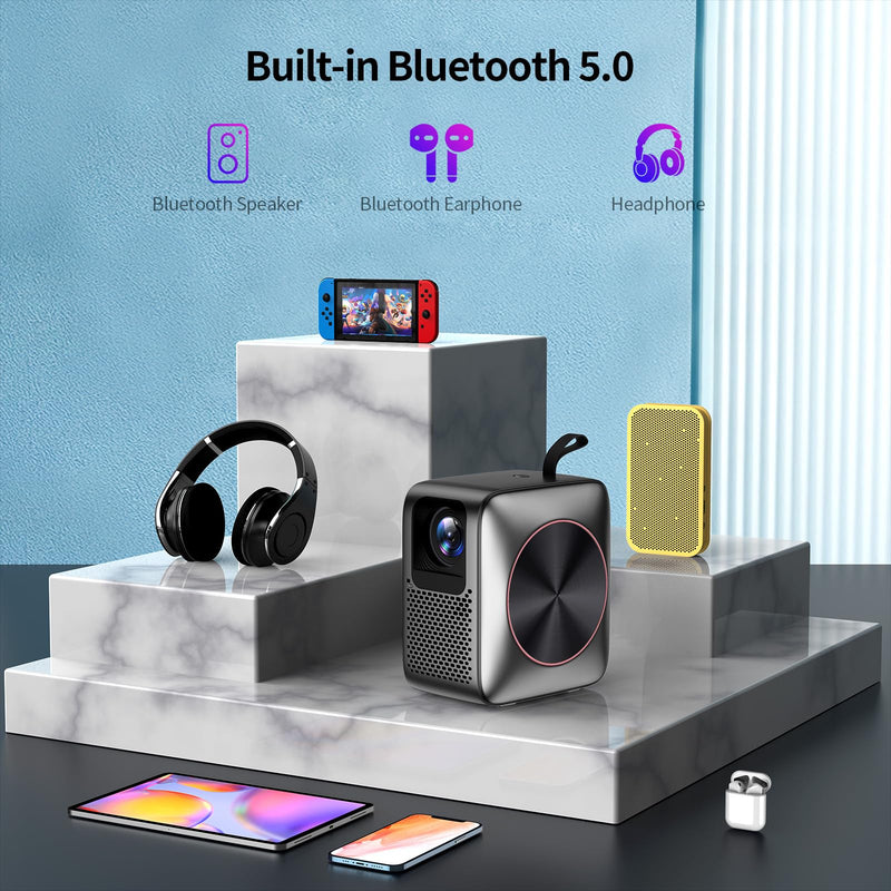 Auto Focus Projector, Native 1080P Projector 4K Supported, 5G WIFI FHD LCD Projector, Bluetooth 5.2, Smart Projector, Smart Home Movie Projector