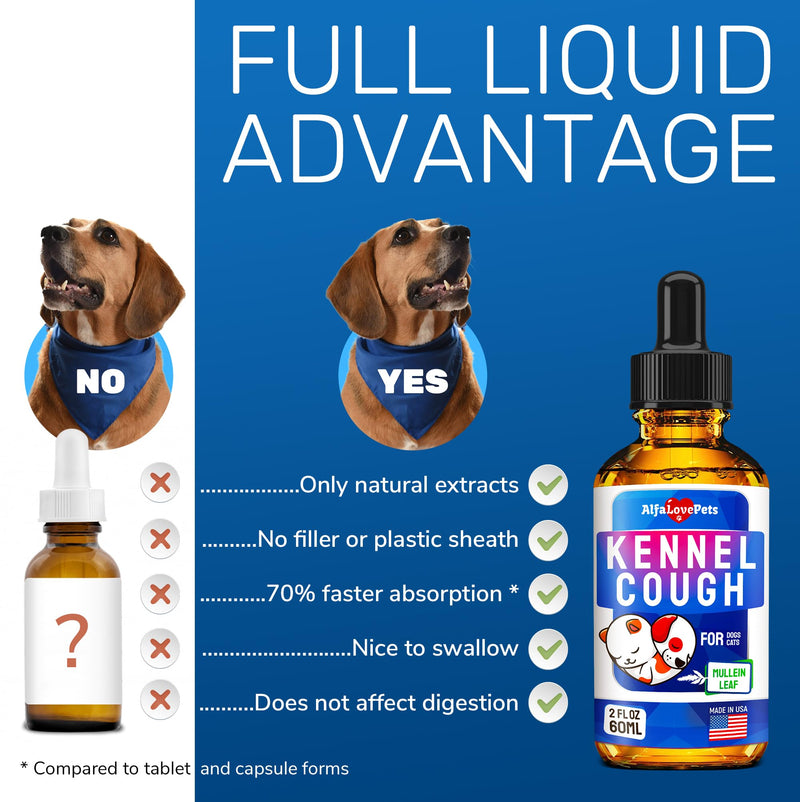 Cat Cough & Dog Cough Treatment ✿ Kennel Cough Treatment for Dogs ✿ Kennel Cough Treatment ✿ Kennel Cough Treatment for Dogs & Cats ✿ 2 Oz 2 Fl Oz