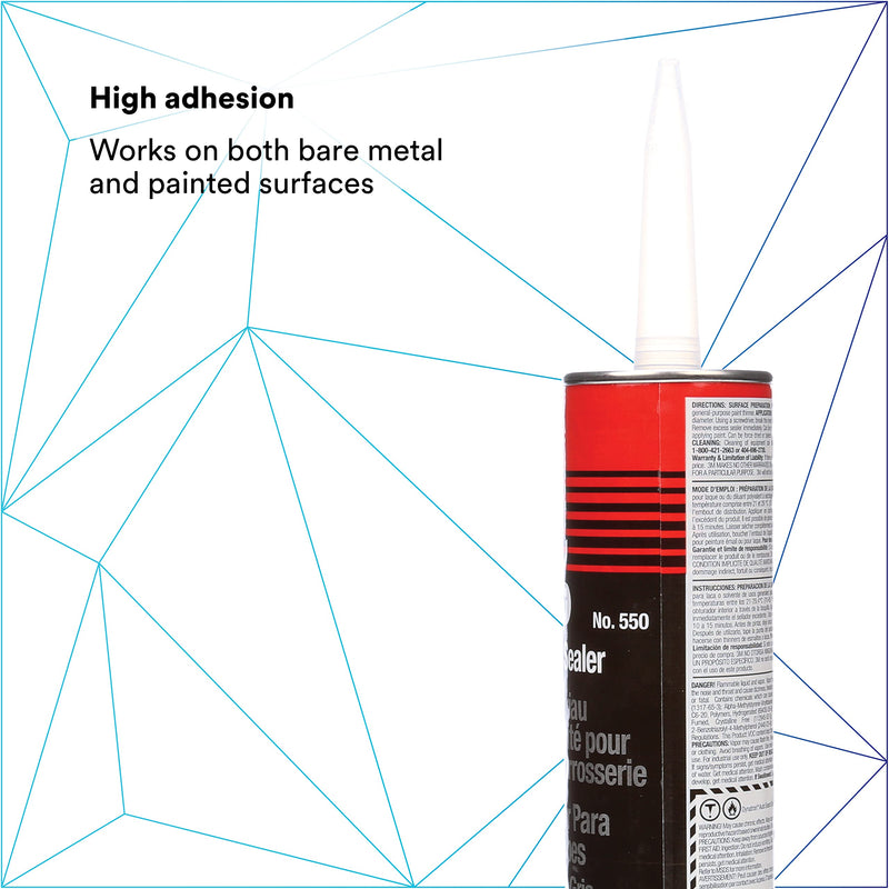 3M Dynatron Auto Seam Sealer Caulk, 550, Grey Color, Permanently Elastic, Fast-Skinning, Non-Staining, Non-Sagging, 12 oz 12 FL OZ