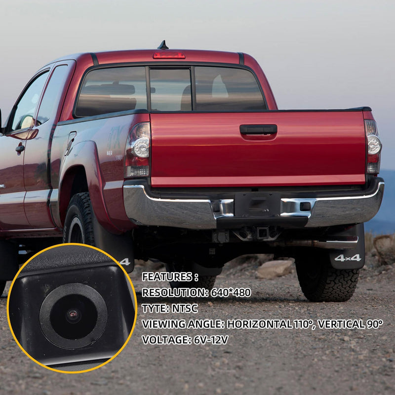 Dasbecan Tailgate Handle Rear View Backup Camera 6909004020 Compatible with Toyota Tacoma 2005-2015 Black Aftermarket Replacement Reverse Parking Liftgate Latch Handle Camera (RCA Connector)