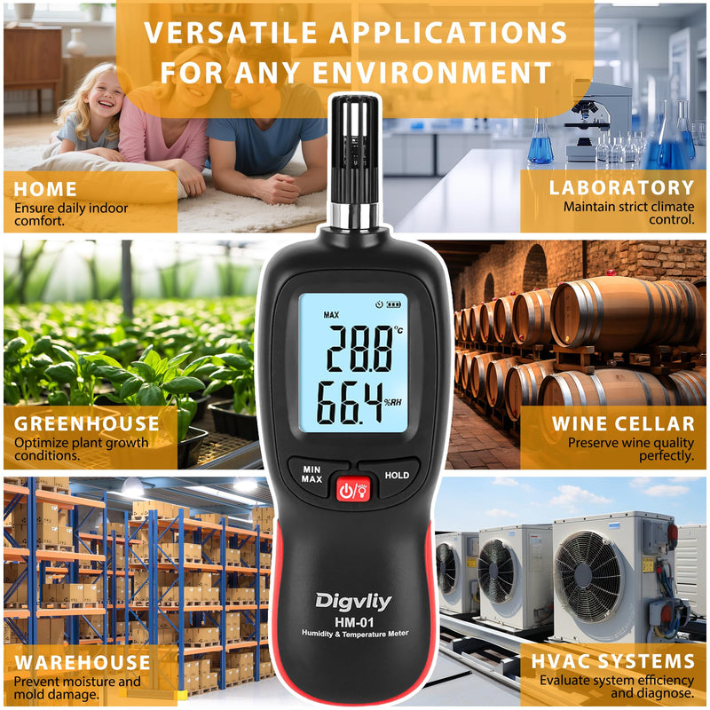 HM-01 Digital Psychrometer & Temperature Humidity Meter