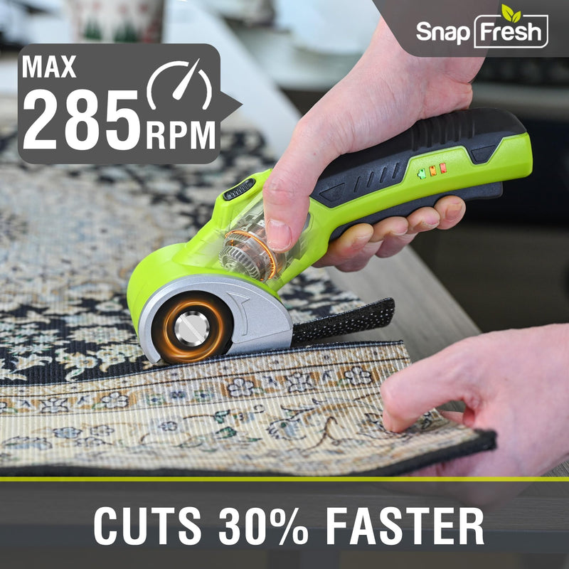 SnapFresh 4V Cordless Electric Scissors, 2.0Ah Battery, LED, 2 Blades