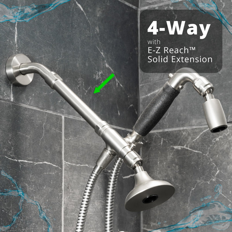 High Sierra® Solid Lead-Free Metal 6″ Shower Arm Extension. Lowers height of fixed and handheld shower heads. Will support the Weight of Handheld and Combination Shower heads - Matte Black