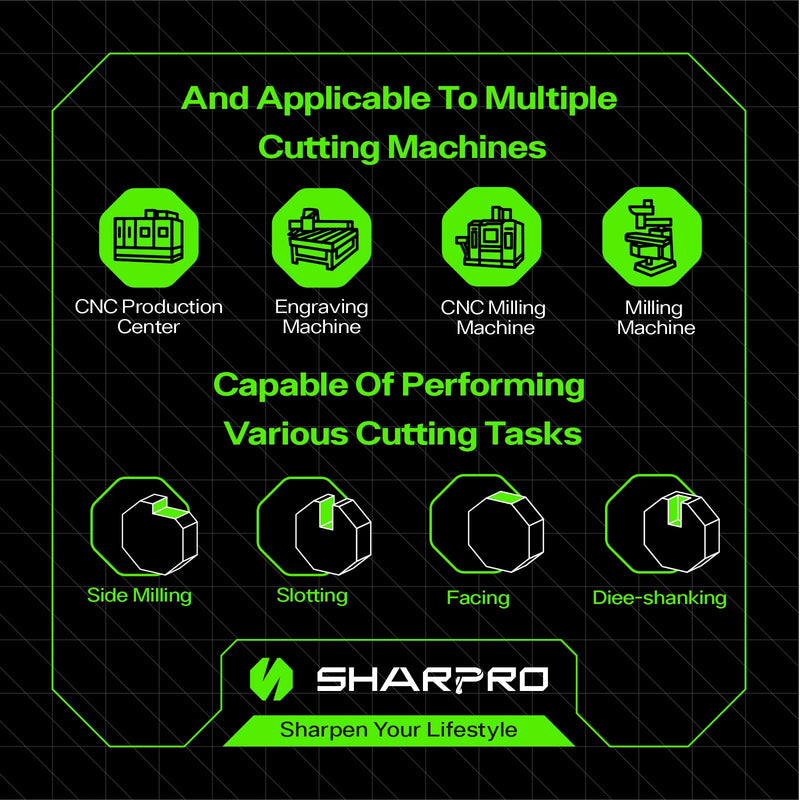 SHAPPRO 5/16 Inch Shank Carbide Square End Mill, 4 Flute CNC Milling Bits, Heat-Resistant Metal Cutting Bits Suitable Alloy Steel, Stainless Steel, Various Cast Iron 5/16 in 1