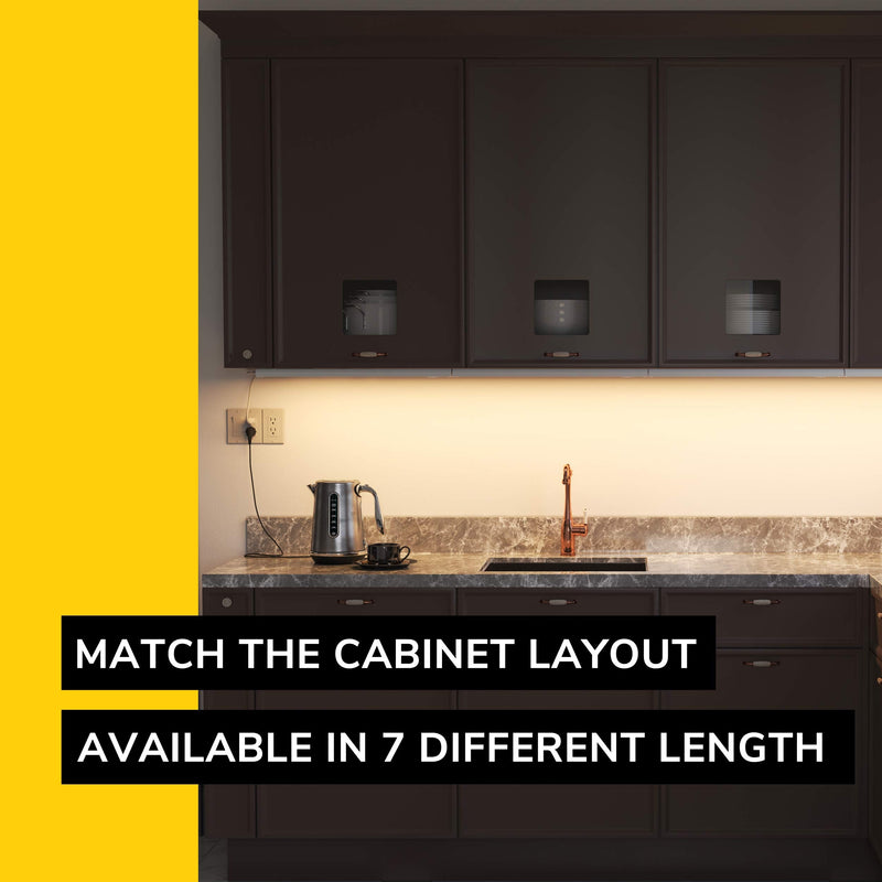 GETINLIGHT 18-inch LED Under Cabinet Lighting, Hardwired or Plugged-in, Warm White (2700K), Soft White (3000K), Bright White (4000K), Dimmable, White Finished, IN-0210-2