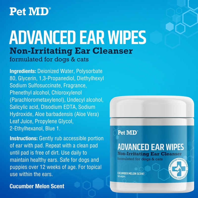 Pet MD Advanced Ear Wipes & Tris Ear Flush