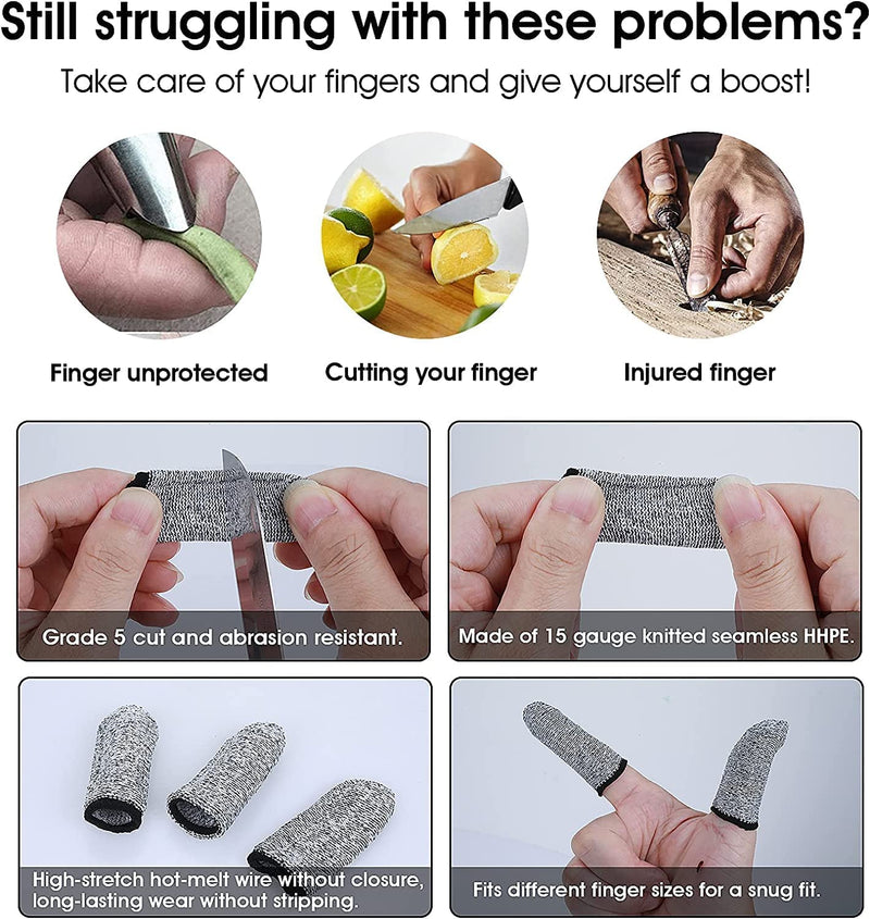 14pcs Finger Cover Protector Anti-Cut Fingertip Finger Cover Anti-Cut Finger Bed Protector Reusable Finger Cover Thumb Finger Protector Bed Suitable for Work, Sculpture cut finger cots (pack of 14)