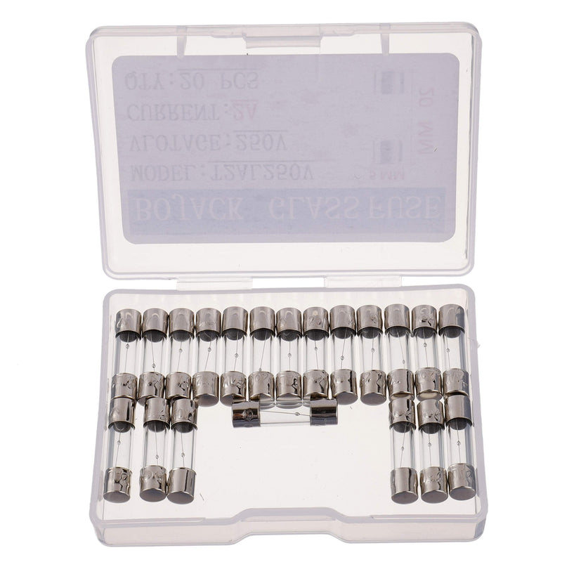 BOJACK T2AL250V 5x20mm 2A 250V Slow Blow Fuses 2 amp 250 Volt 0.2 x 0.78 Inch Glass Tube Time-delay Fuses (Pack of 20)